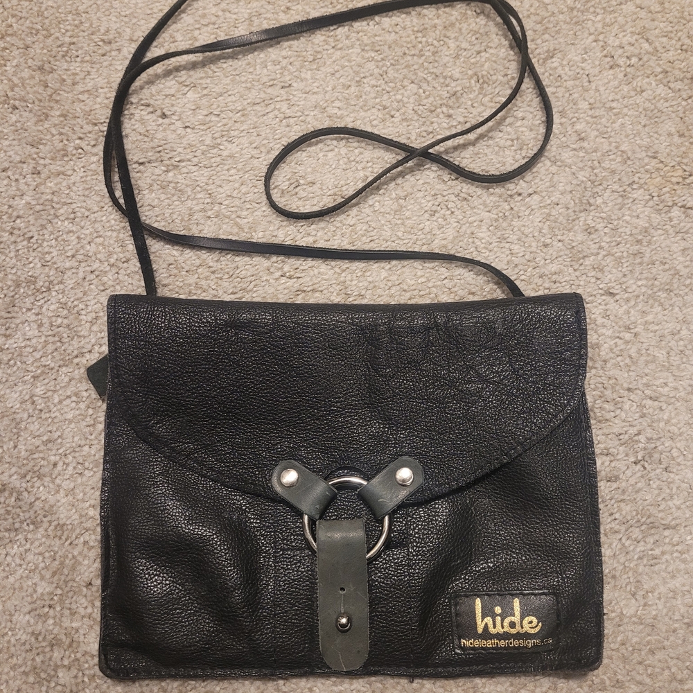 Black Leather Crossbody Bag
